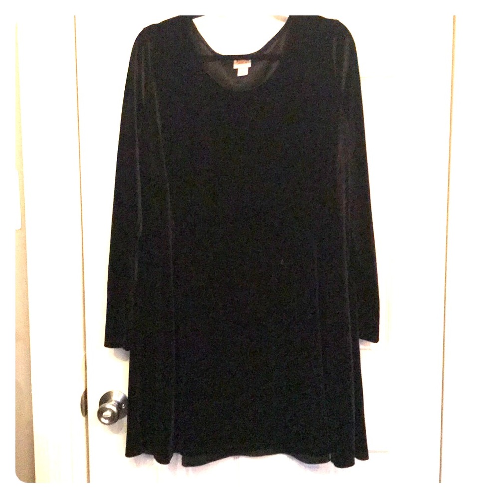 Stretch velvet shift dress